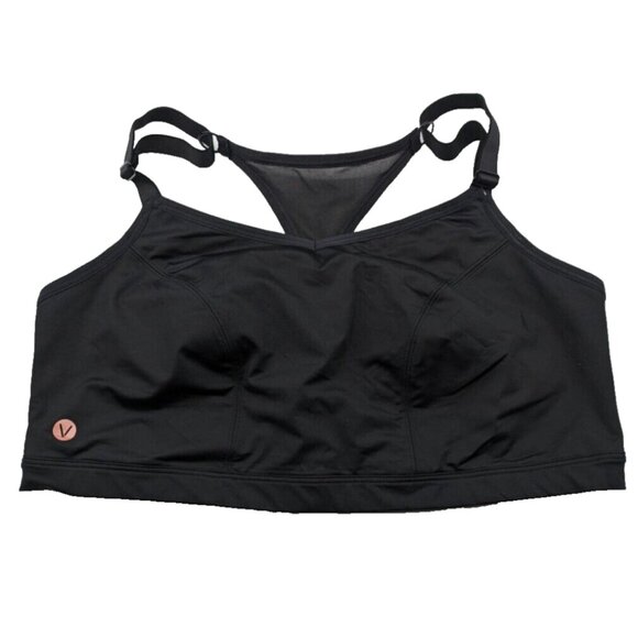 Livi Active Sports Bra No Wire Soft Cup Black Strappy T Back 18 20 2X - Picture 10 of 10